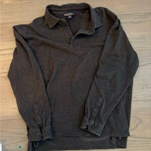 Brooks Brothers Charcoal Long-Sleeved Polo Shirt